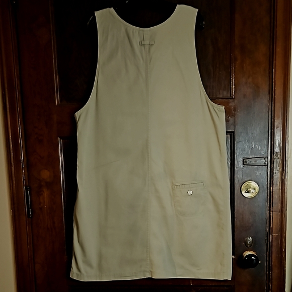 Vintage Essentials Style Tan Button-Down Sleeveless Dress - Size XL - Picture 3 of 4